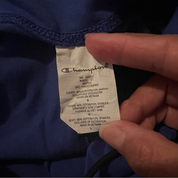 Champion Women's Blue Logo Moisture Wicking Biker Short Size Large - Picture 6 of 6